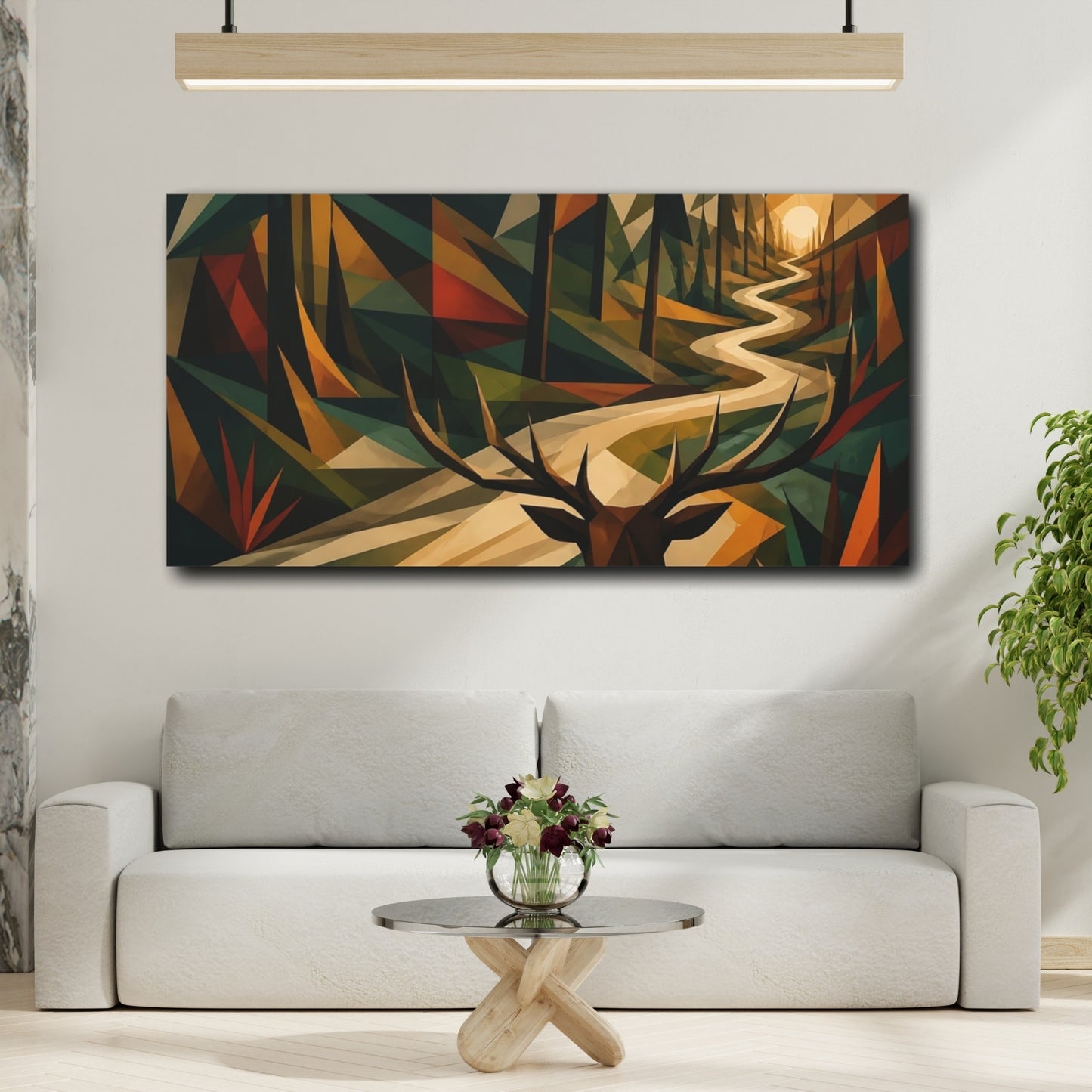 Mockup 2. Stag On Winding Path shown as canvas print