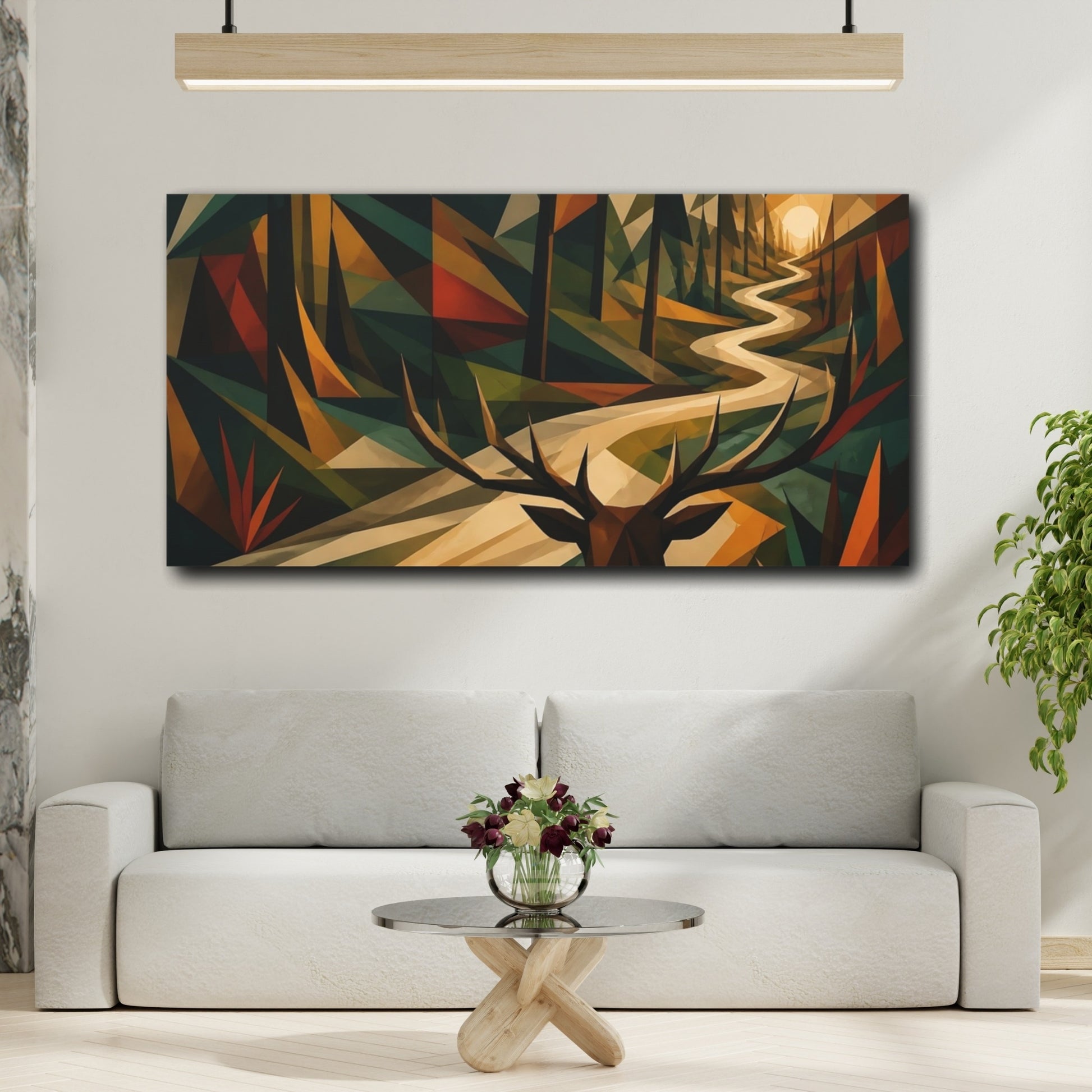 Mockup 2. Stag On Winding Path shown as canvas print