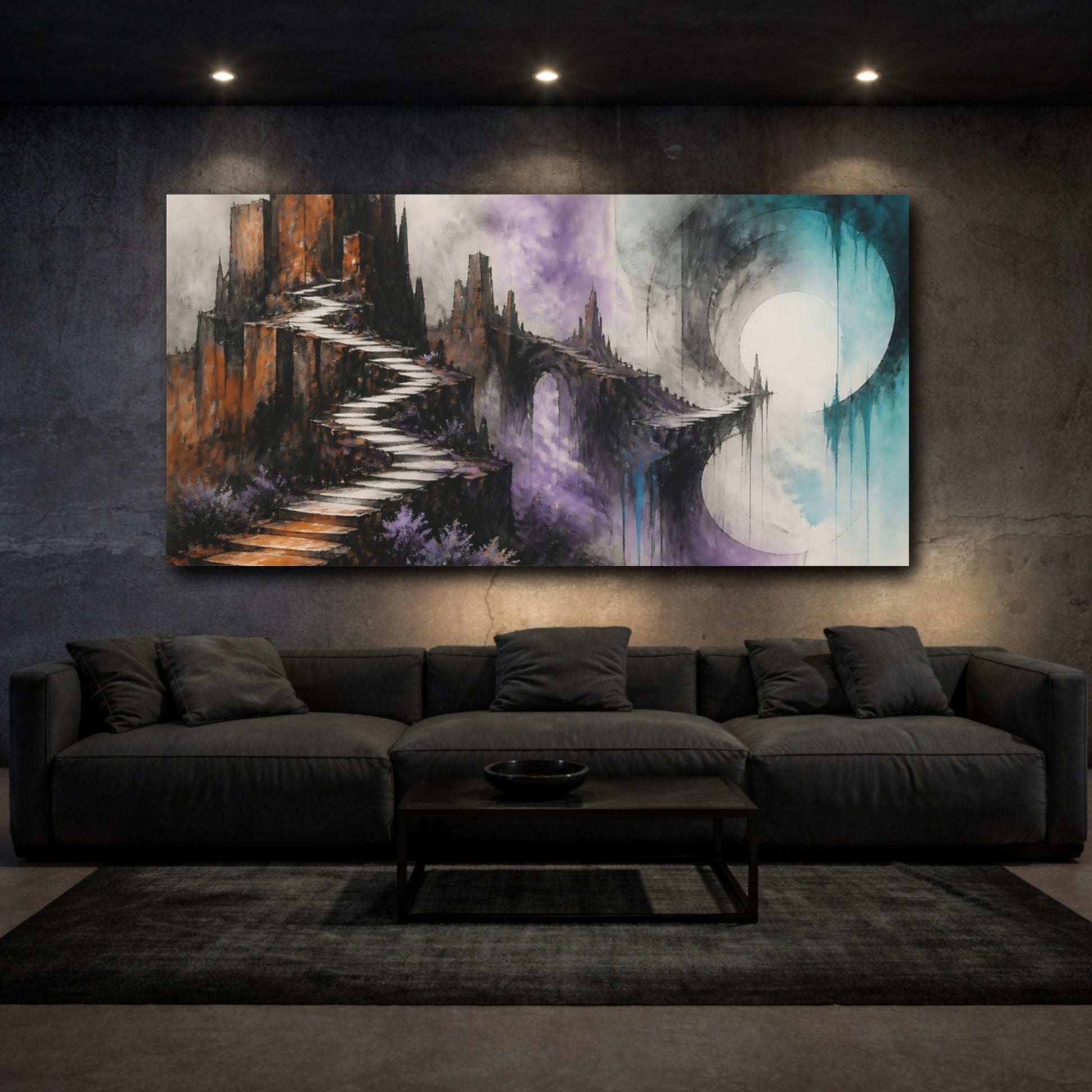 Mockup 3. Stairway Over Mesas shown as canvas print