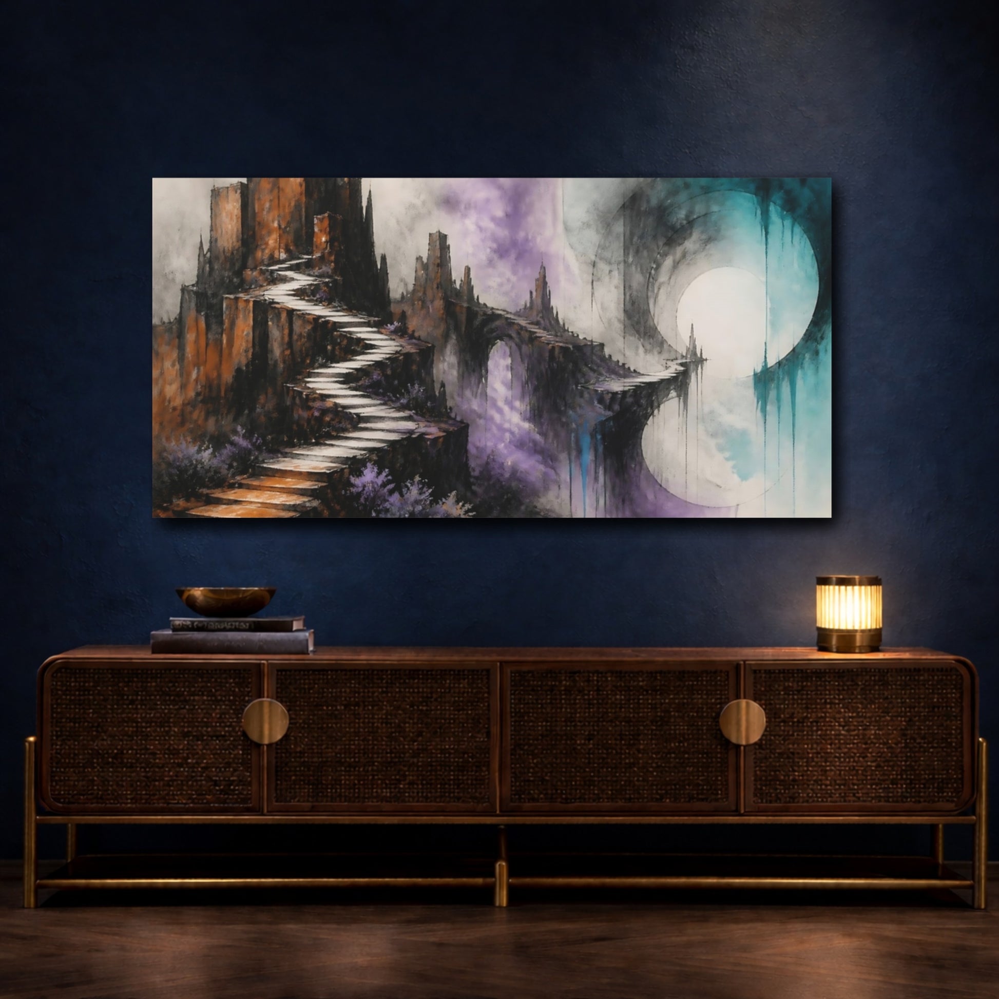 Mockup 4. Stairway Over Mesas shown as canvas print