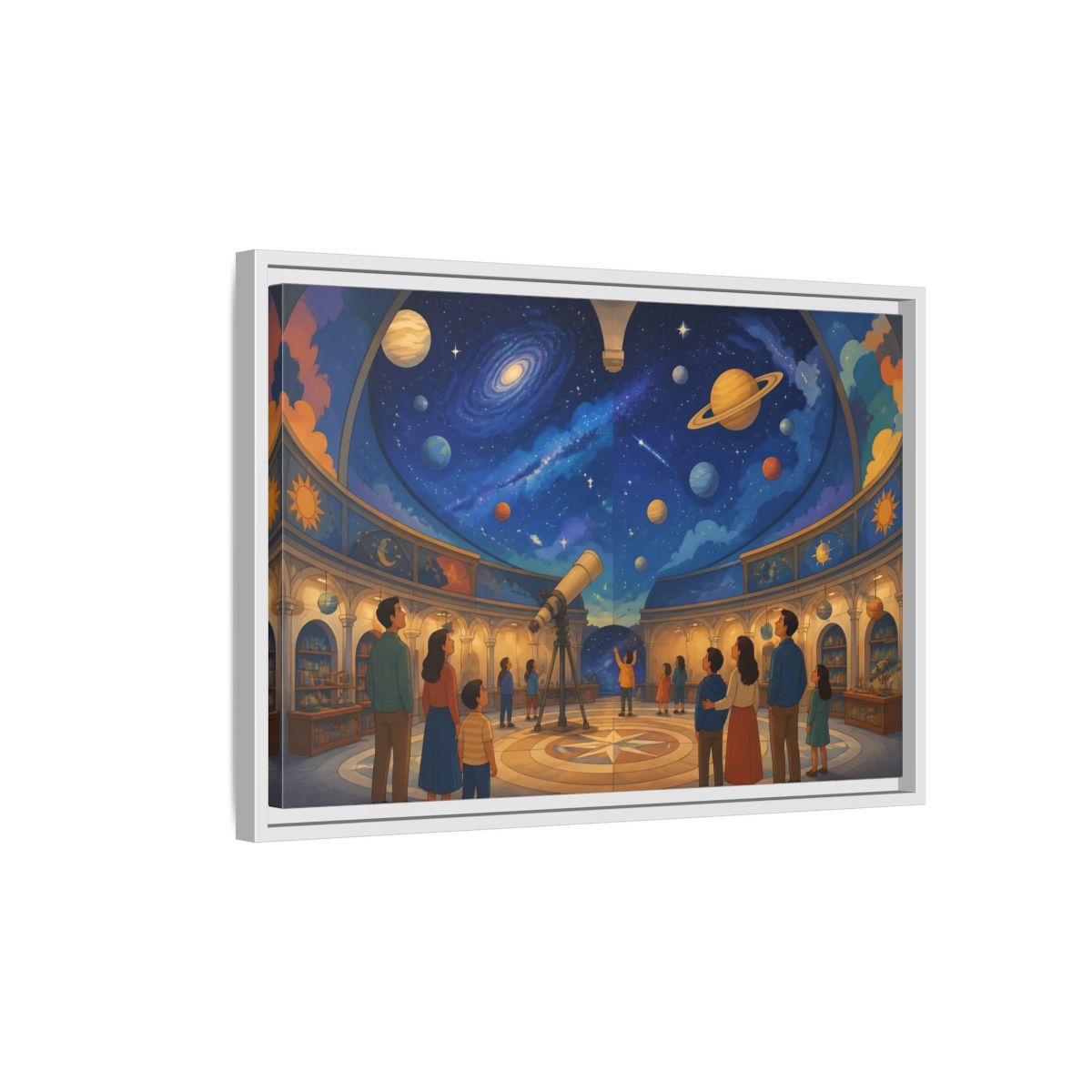 Side Mockup 1. Stargazing Dome shown as framed canvas print