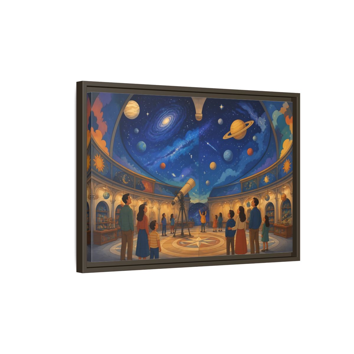 Side Mockup 2. Stargazing Dome shown as framed canvas print