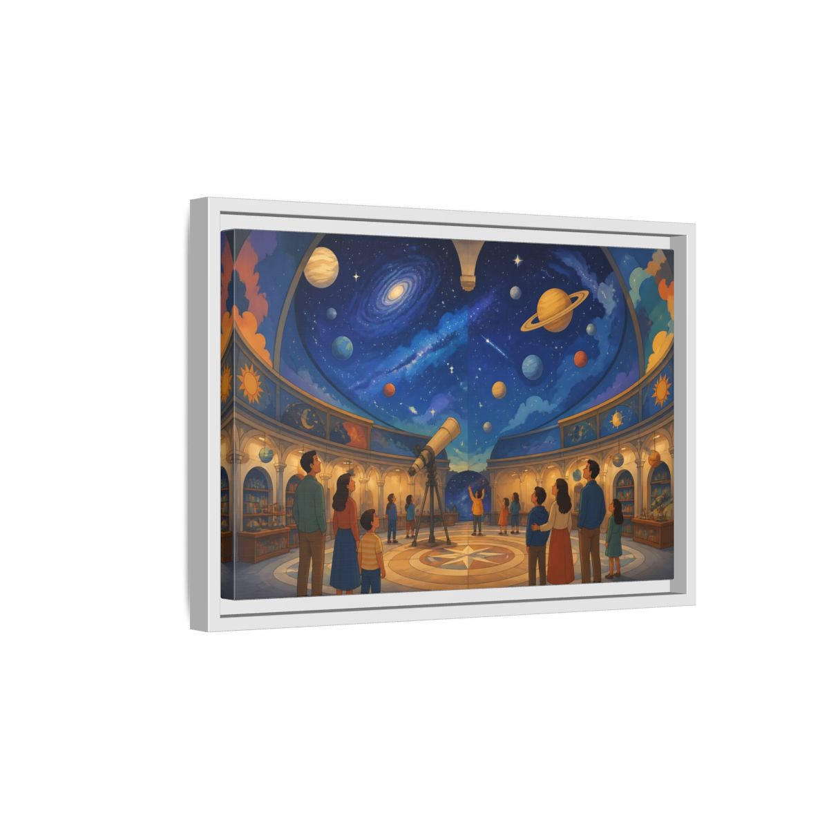 Side Mockup 4. Stargazing Dome shown as framed canvas print