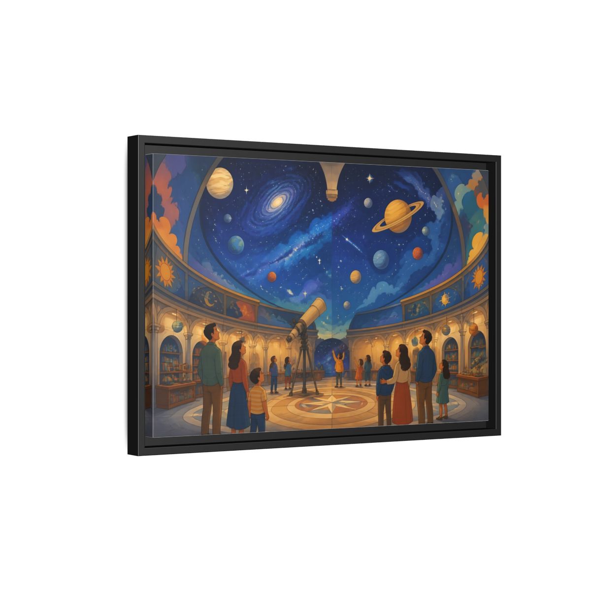 Side Mockup 3. Stargazing Dome shown as framed canvas print