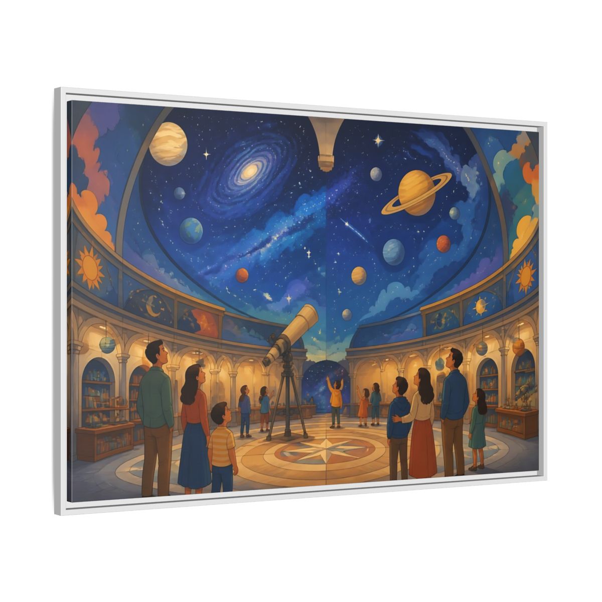 Side Mockup 7. Stargazing Dome shown as framed canvas print