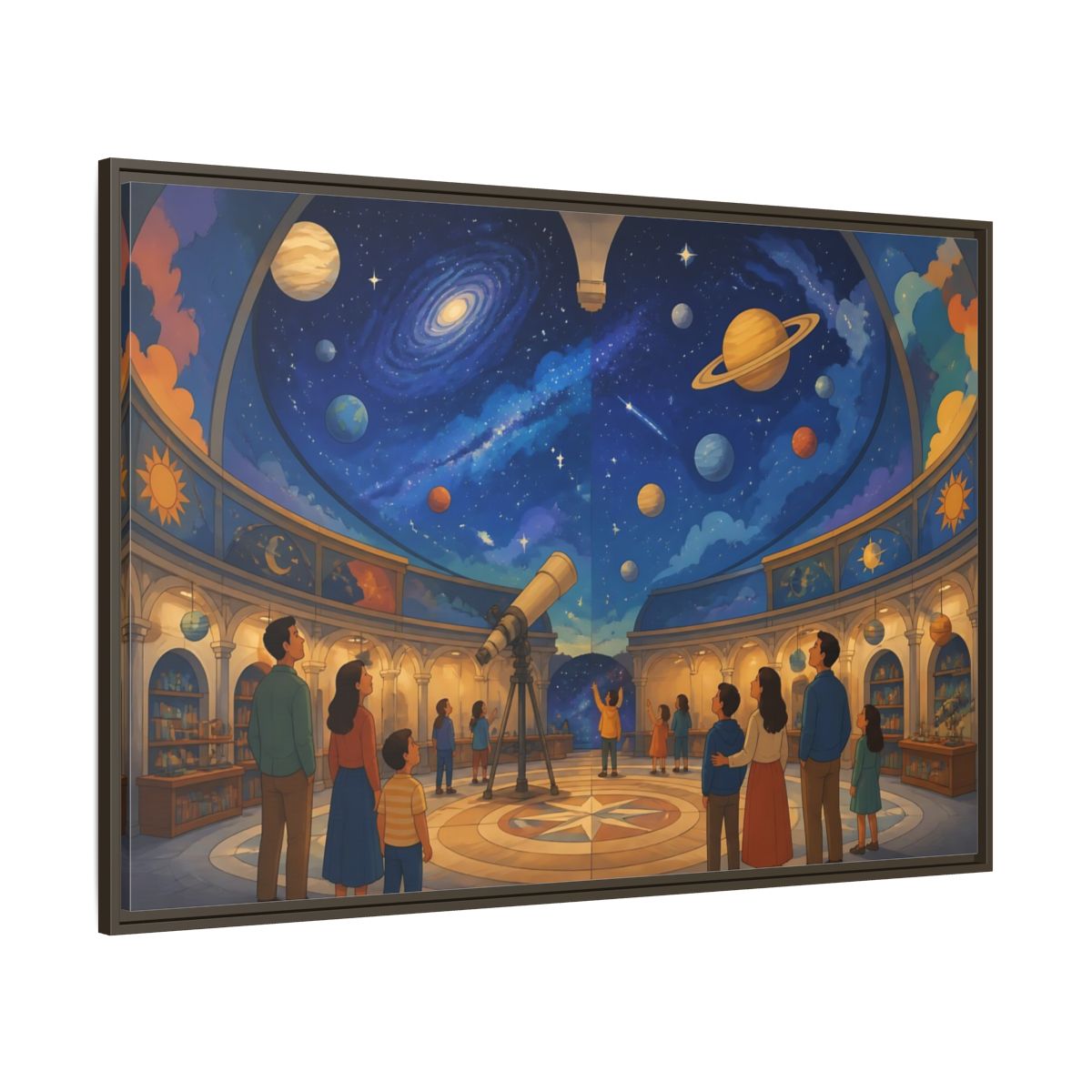 Side Mockup 8. Stargazing Dome shown as framed canvas print