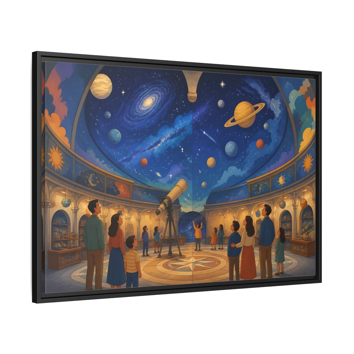 Side Mockup 13. Stargazing Dome shown as framed canvas print