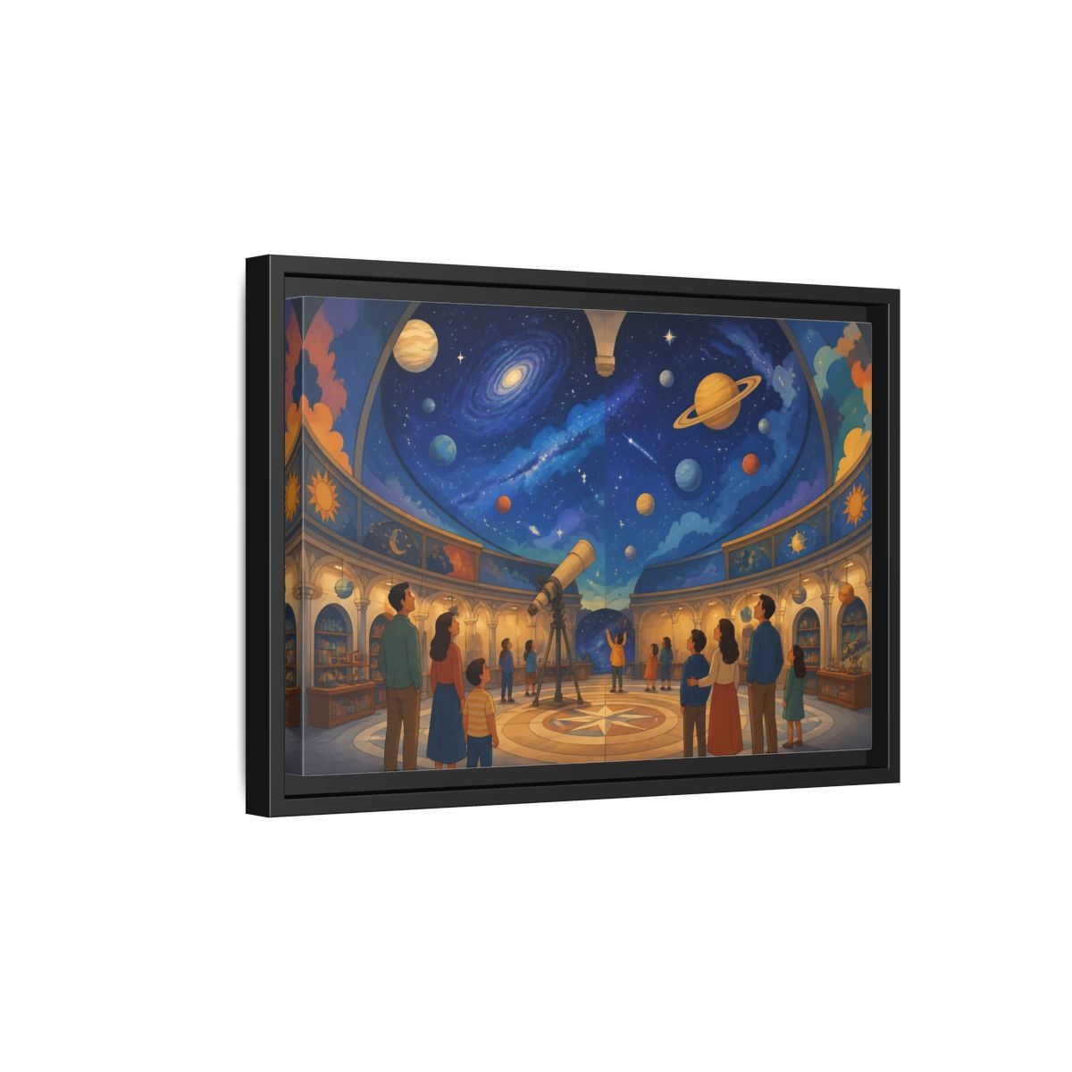 Side Mockup 6. Stargazing Dome shown as framed canvas print