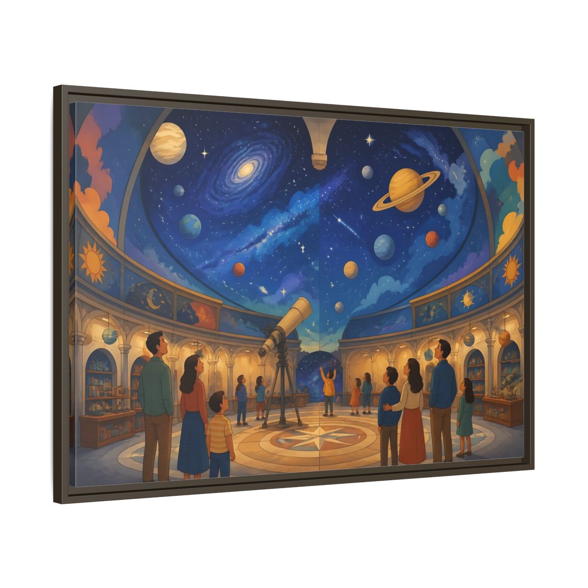 Main Mockup. Stargazing Dome shown as framed canvas print