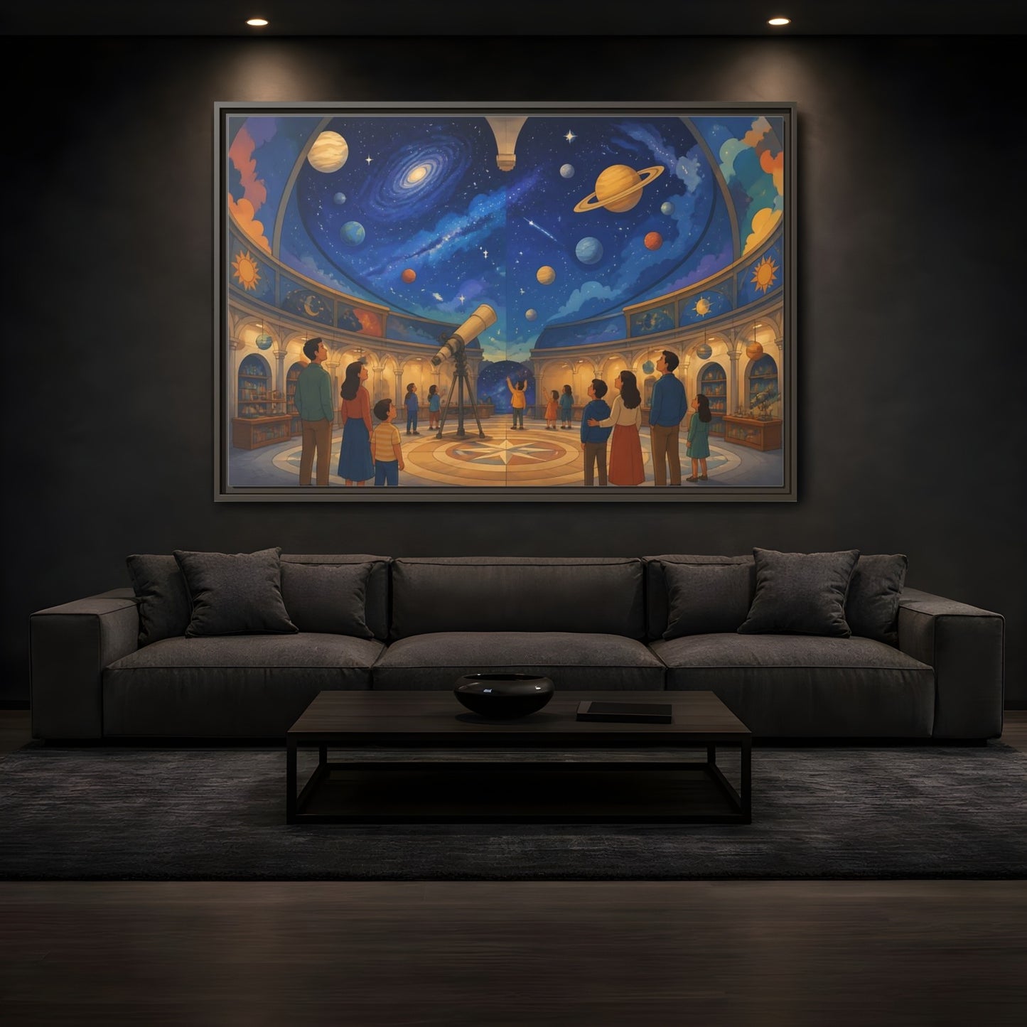 Mockup 3. Stargazing Dome shown as framed canvas print