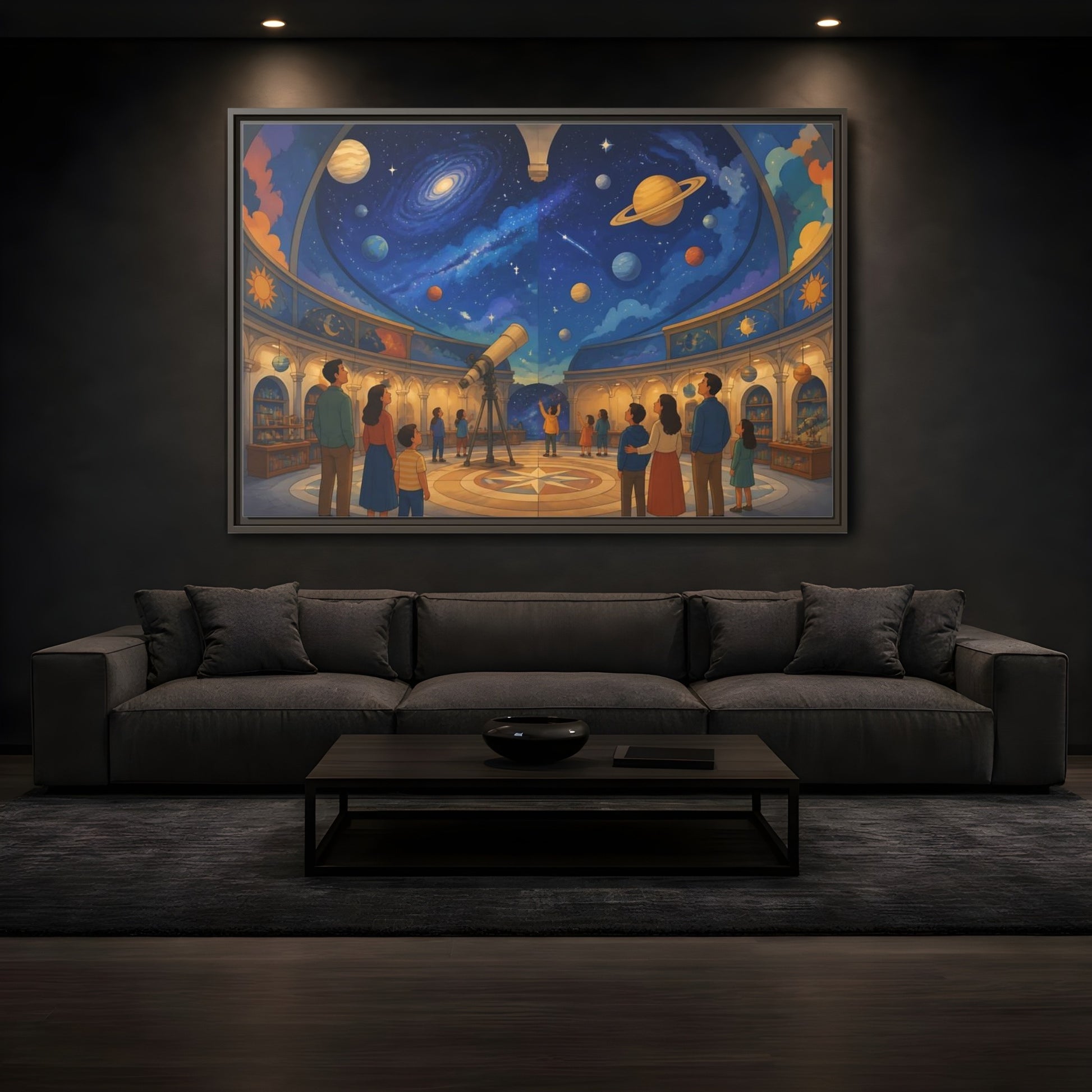Mockup 3. Stargazing Dome shown as framed canvas print