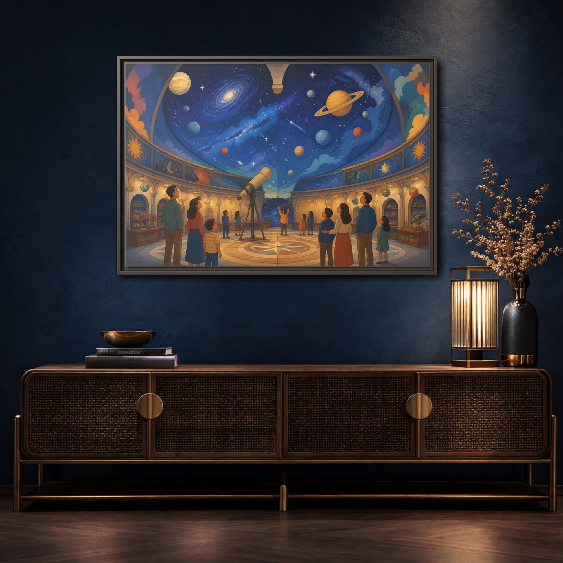 Mockup 4. Stargazing Dome shown as framed canvas print