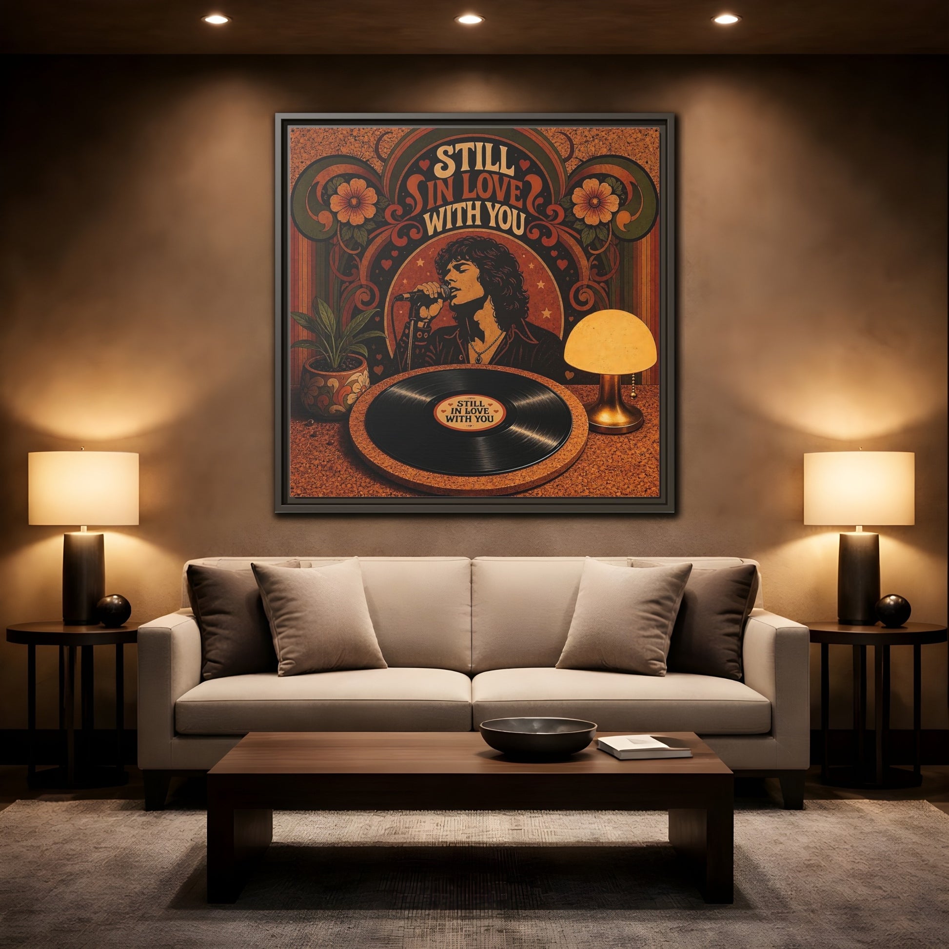 Mockup 2. Still In Love With You shown as framed canvas print
