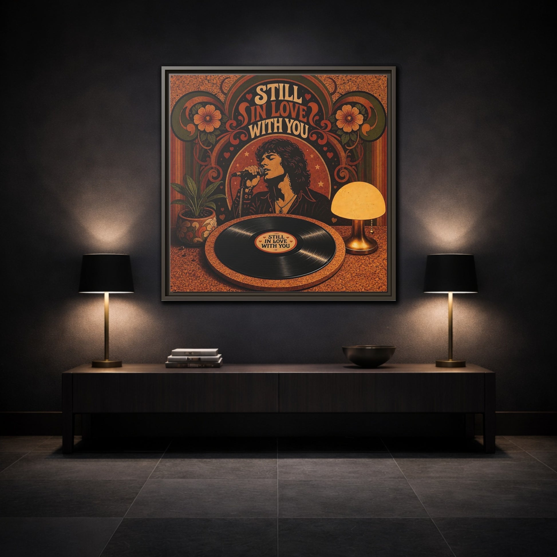 Mockup 3. Still In Love With You shown as framed canvas print