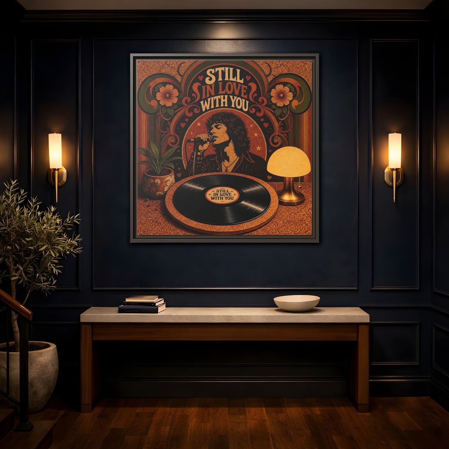 Mockup 4. Still In Love With You shown as framed canvas print