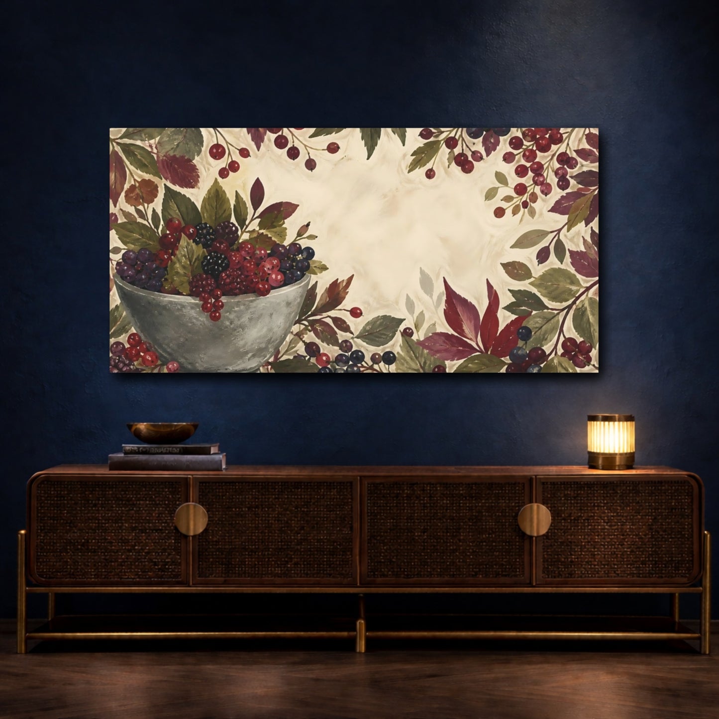Mockup 4. Stone Bowl Of Berries shown as canvas print