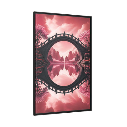 Side Mockup 12. Stone Bridge Illusion shown as framed canvas print