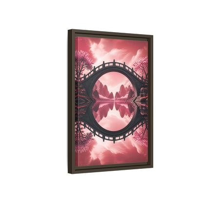 Side Mockup 5. Stone Bridge Illusion shown as framed canvas print