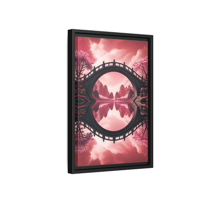 Side Mockup 6. Stone Bridge Illusion shown as framed canvas print