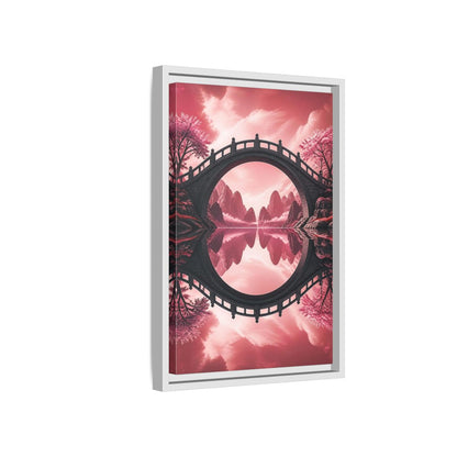 Side Mockup 4. Stone Bridge Illusion shown as framed canvas print