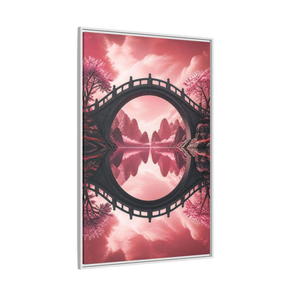 Side Mockup 7. Stone Bridge Illusion shown as framed canvas print