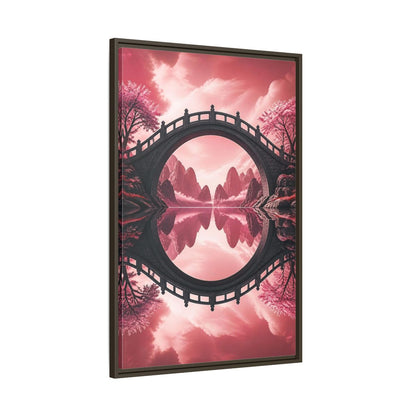 Main Mockup. Stone Bridge Illusion shown as framed canvas print