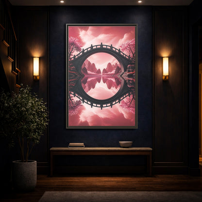 Mockup 4. Stone Bridge Illusion shown as framed canvas print
