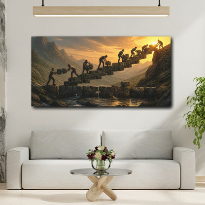 Mockup 2. Stone Bridge Motivation shown as canvas print