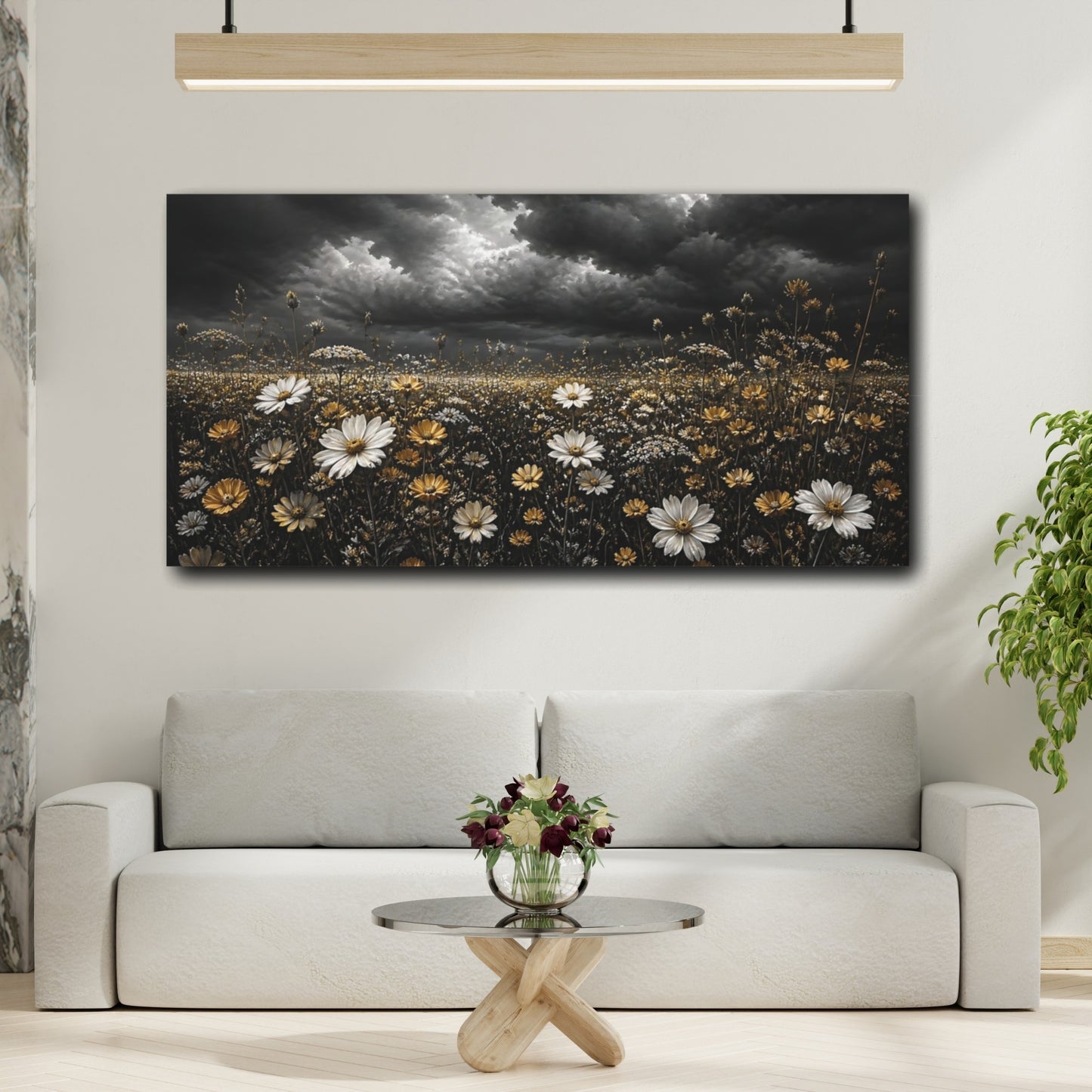 Mockup 2. Storm Over Golden Wildflowers shown as canvas print
