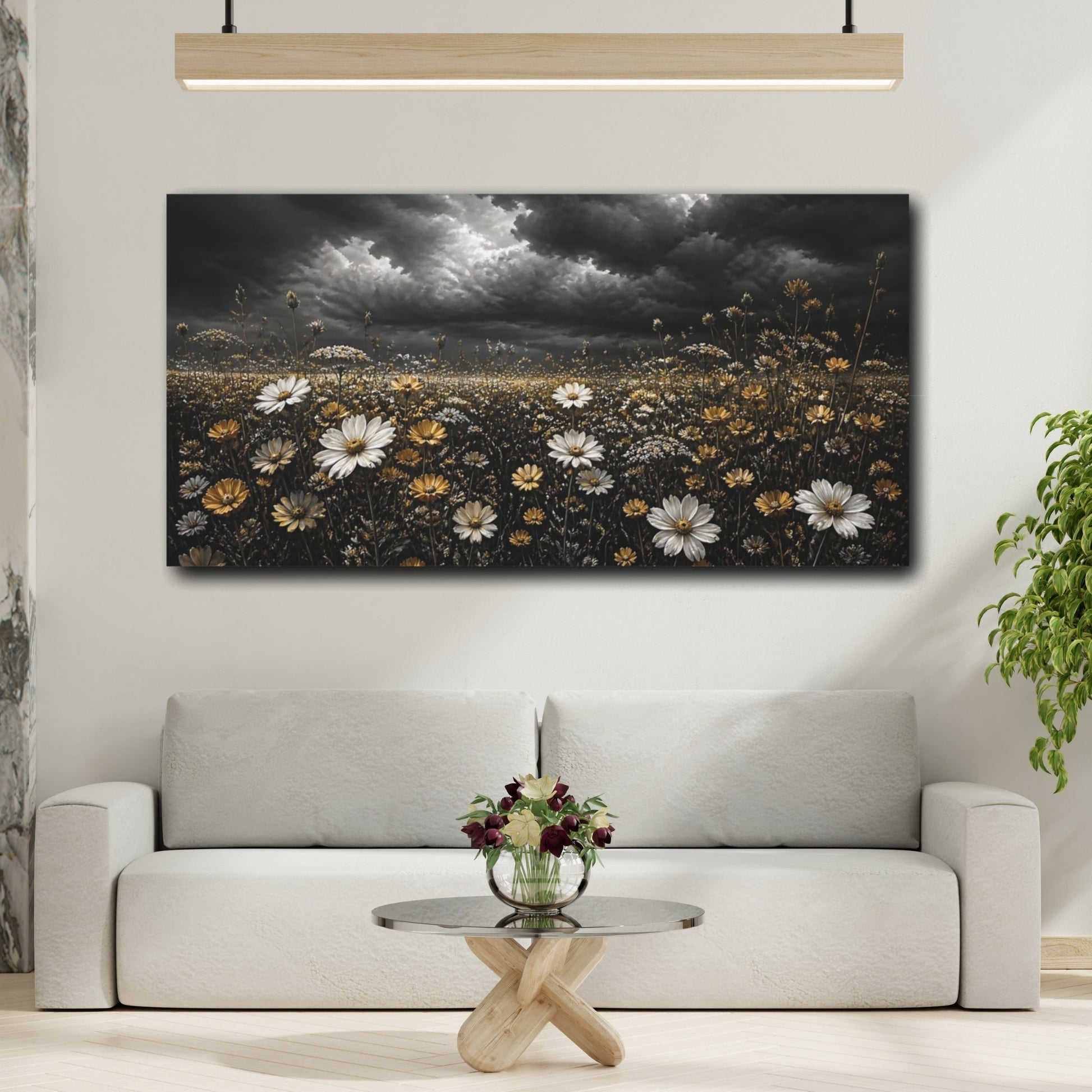 Mockup 2. Storm Over Golden Wildflowers shown as canvas print