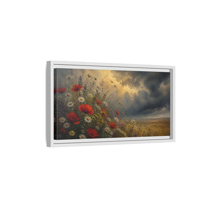 Side Mockup 6. Storm Over Wildflowers shown as framed canvas print