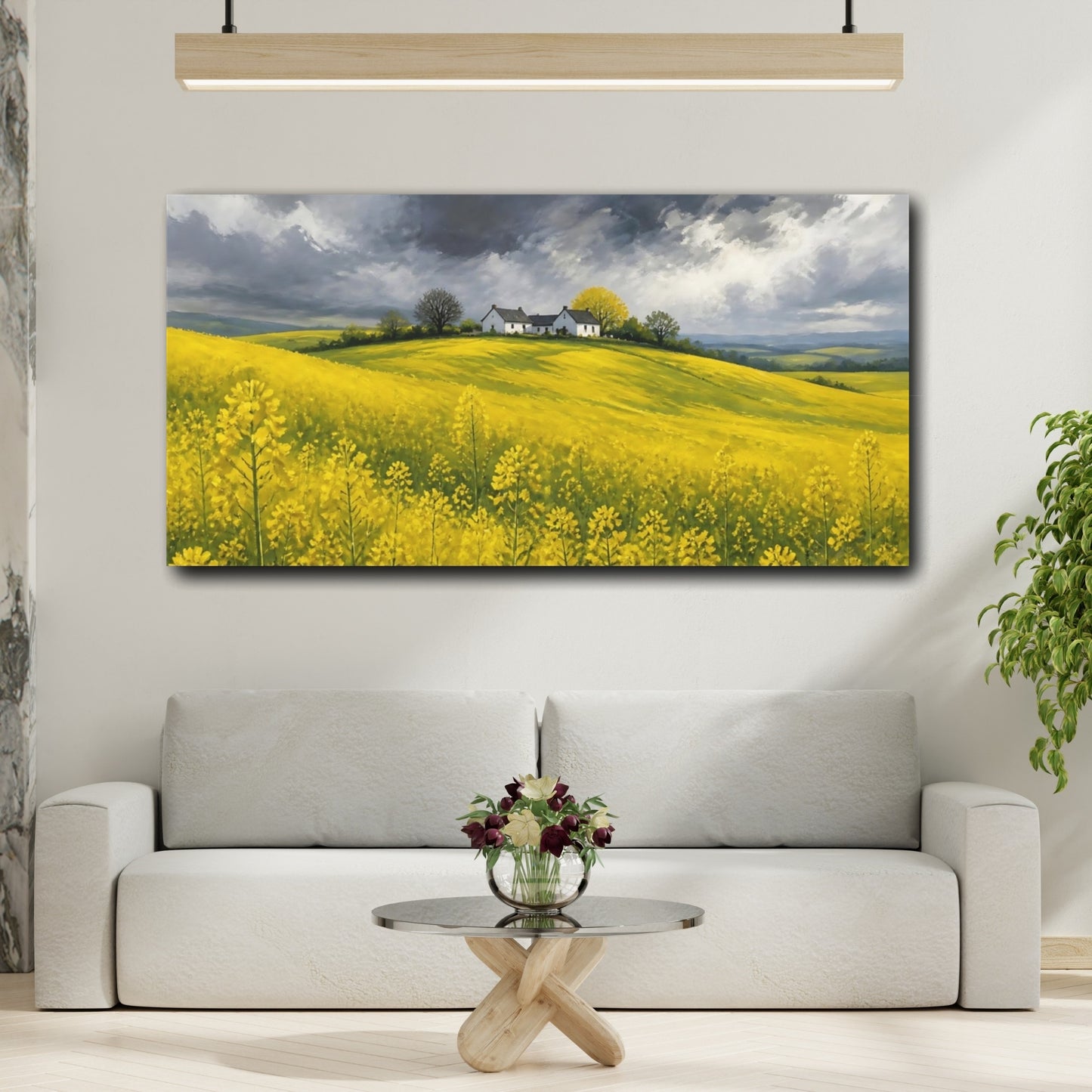 Mockup 2. Storm Over Yellow Fields shown as canvas print