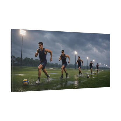 Main Mockup. Stormy Sprint Training shown as canvas print