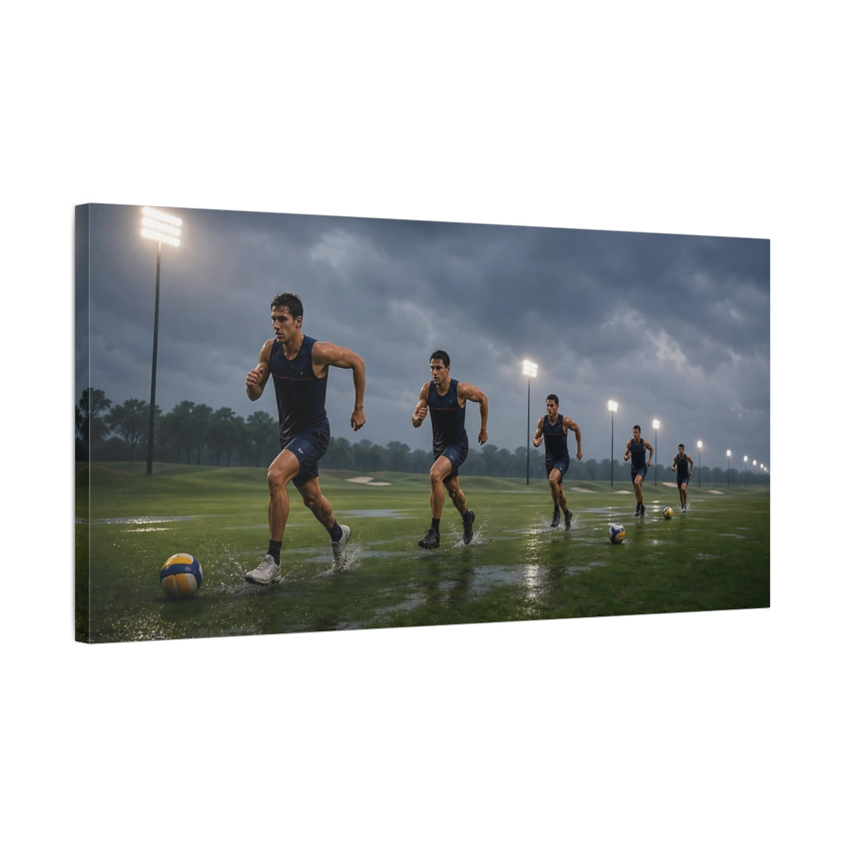 Side Mockup 1. Stormy Sprint Training shown as canvas print