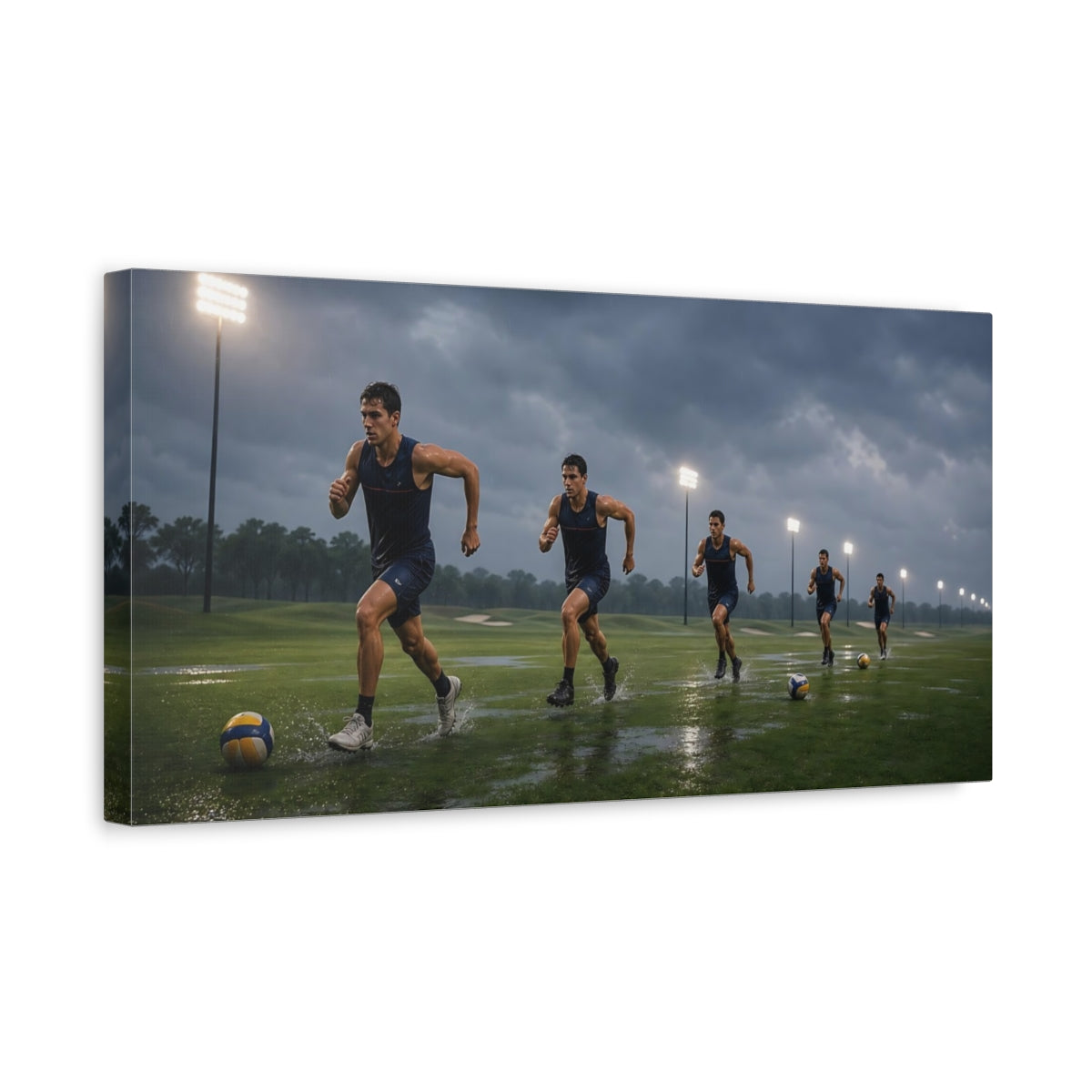Side Mockup 3. Stormy Sprint Training shown as canvas print
