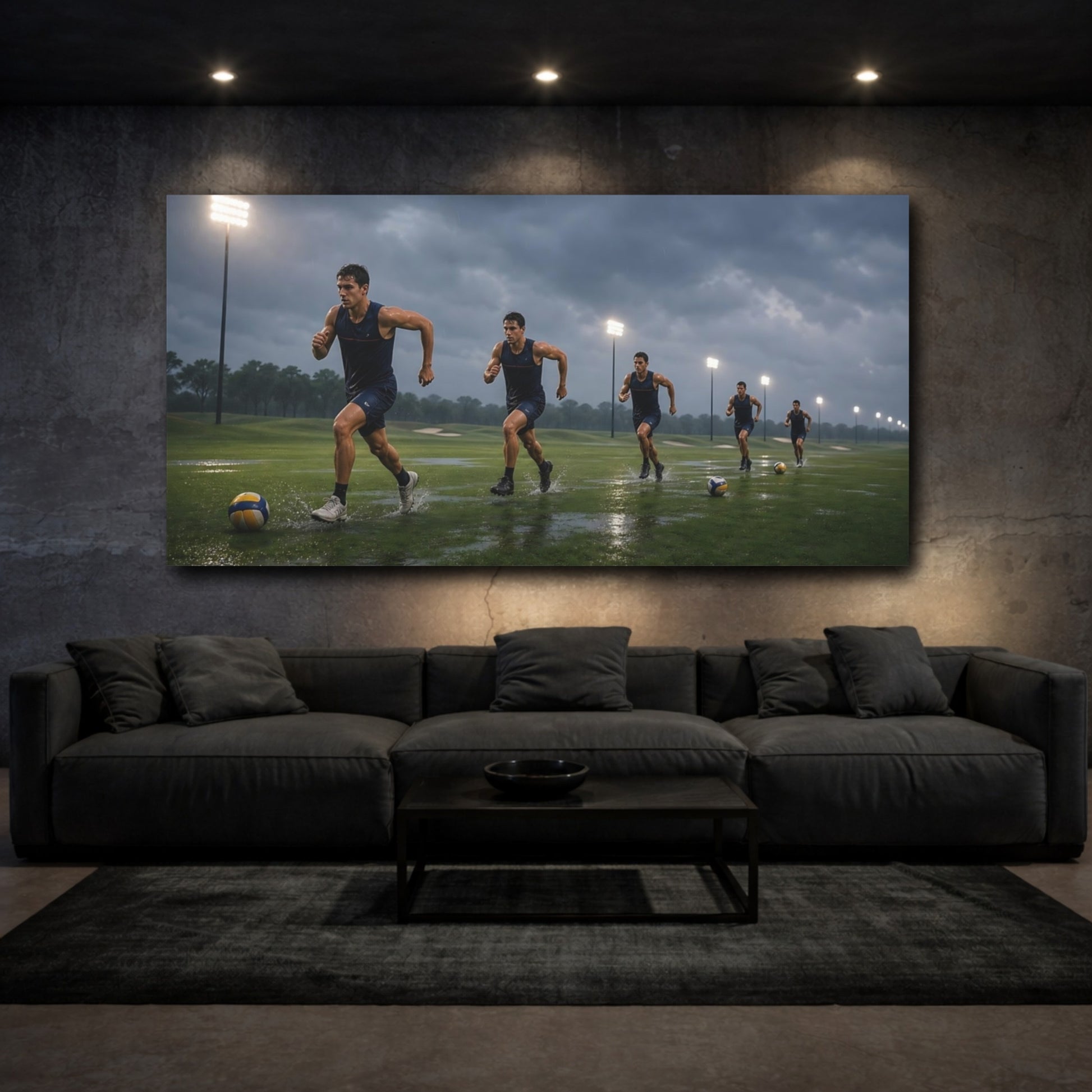Mockup 3. Stormy Sprint Training shown as canvas print