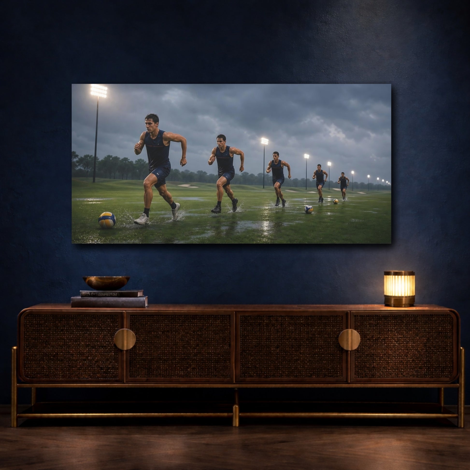 Mockup 4. Stormy Sprint Training shown as canvas print