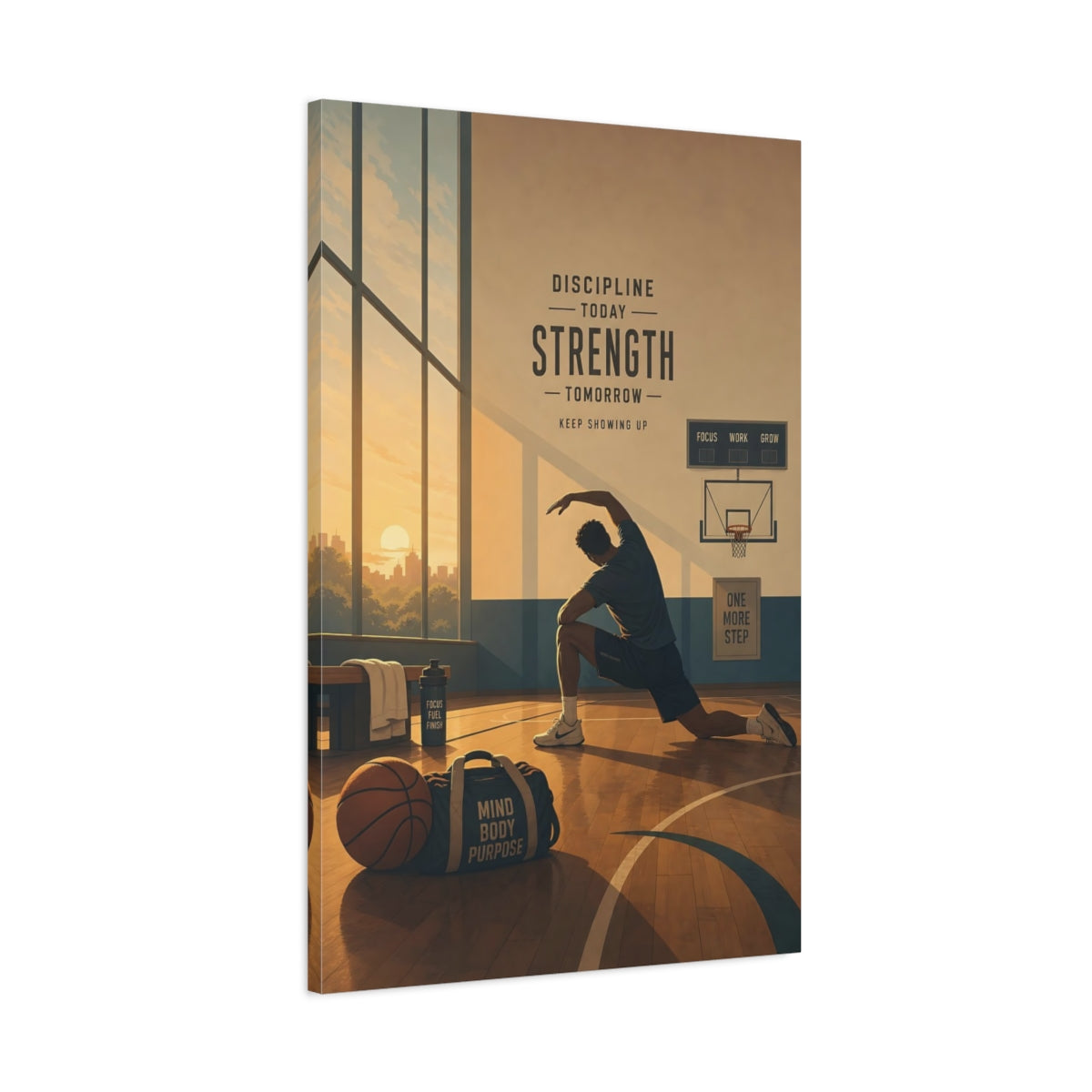 Main Mockup. Strength Through Discipline shown as canvas print