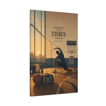 Main Mockup. Strength Through Discipline shown as canvas print