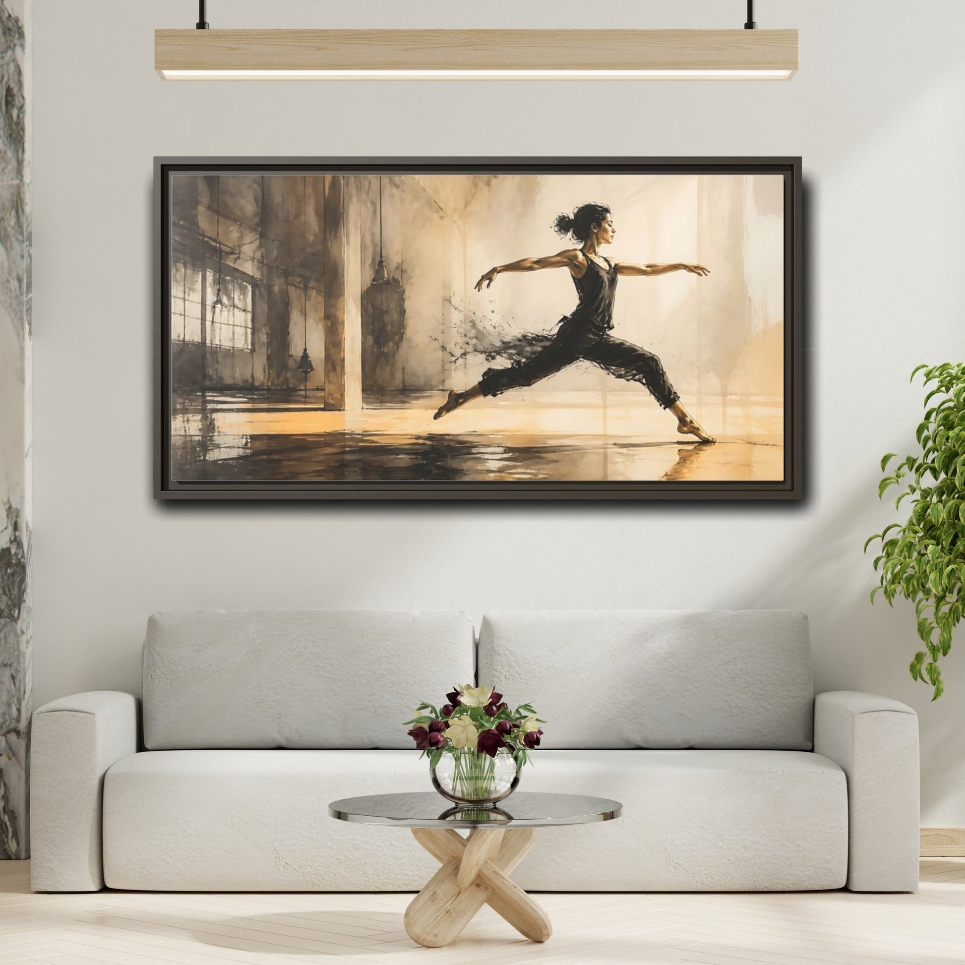 Mockup 2. Studio Dance Leap shown as framed canvas print