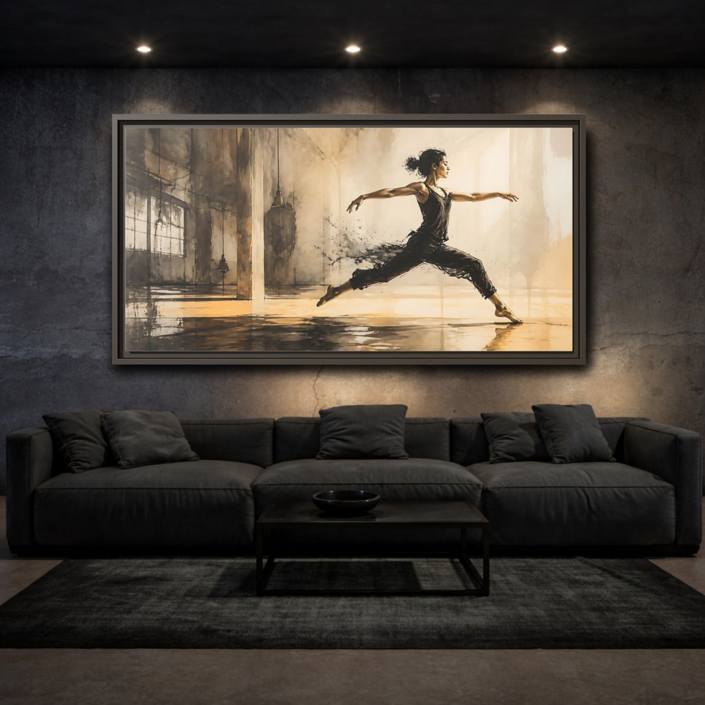 Mockup 3. Studio Dance Leap shown as framed canvas print