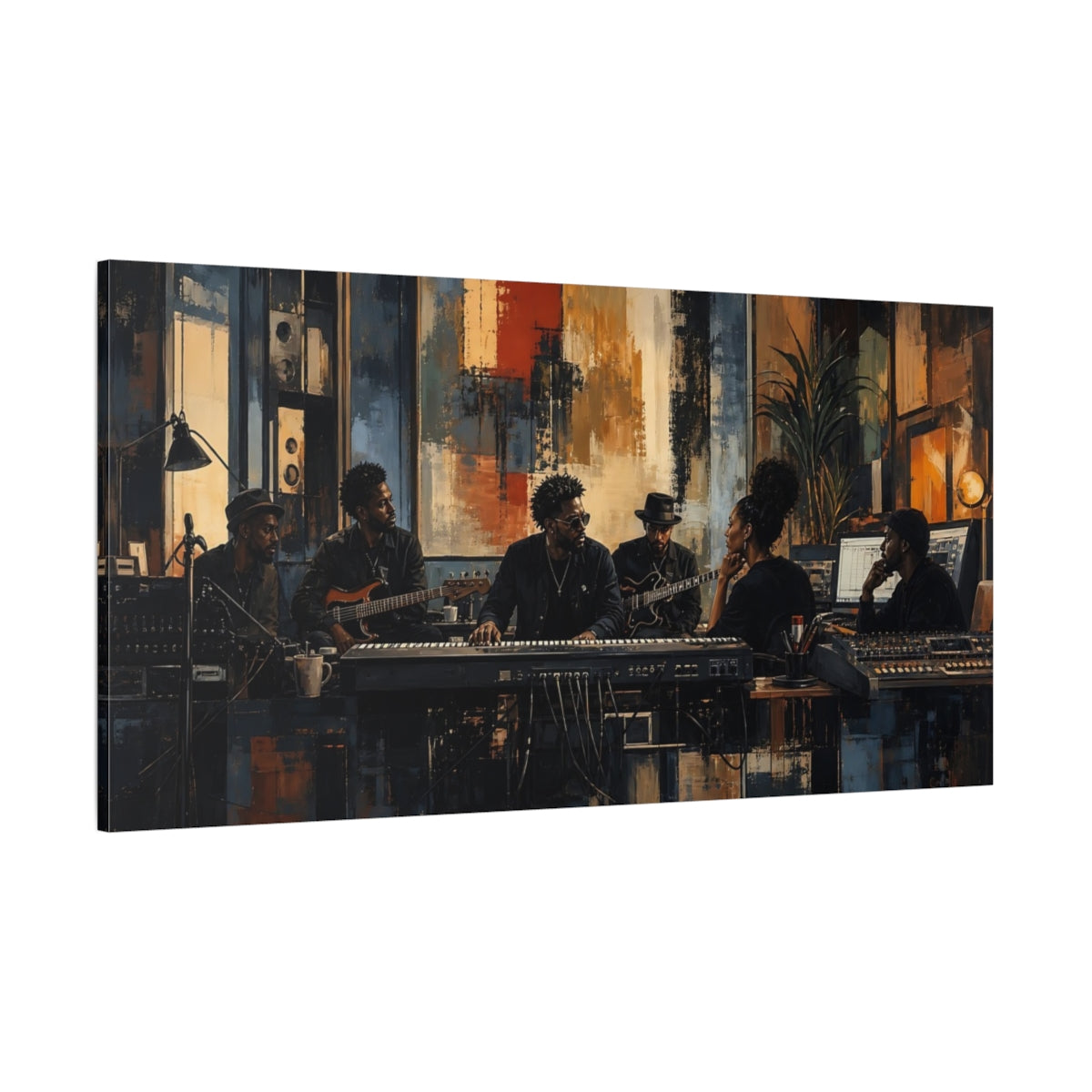 Side Mockup 2. Studio Jam Session shown as canvas print