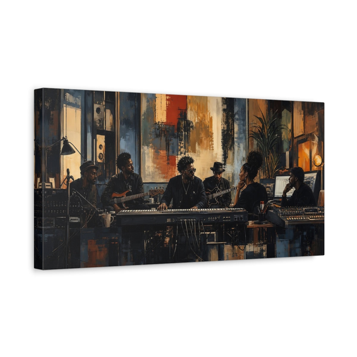 Side Mockup 3. Studio Jam Session shown as canvas print