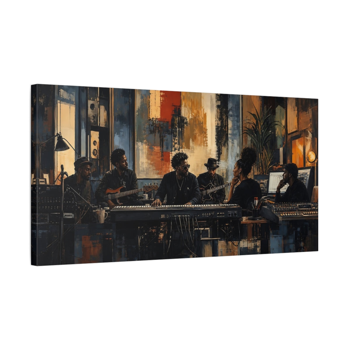 Side Mockup 1. Studio Jam Session shown as canvas print