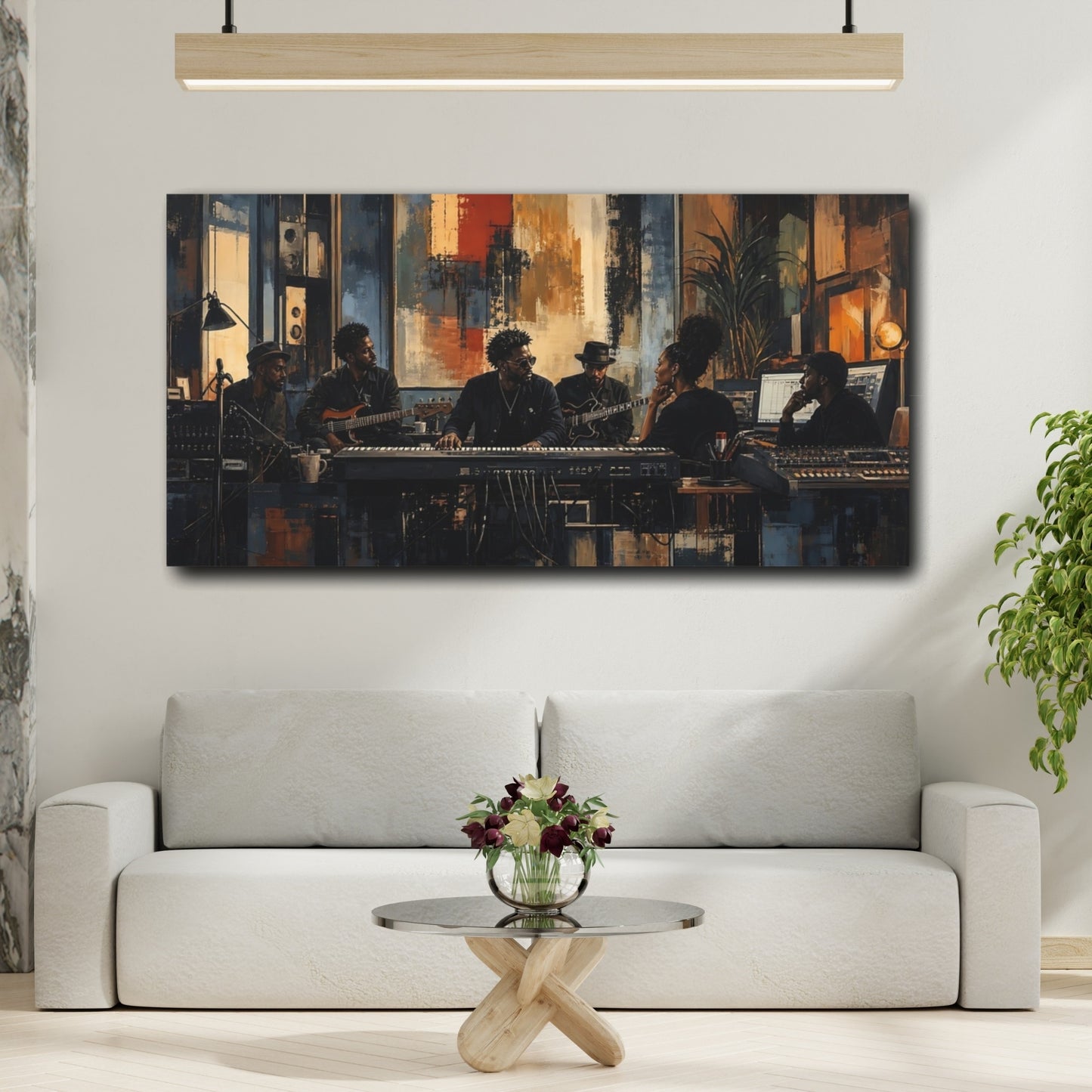 Mockup 2. Studio Jam Session shown as canvas print