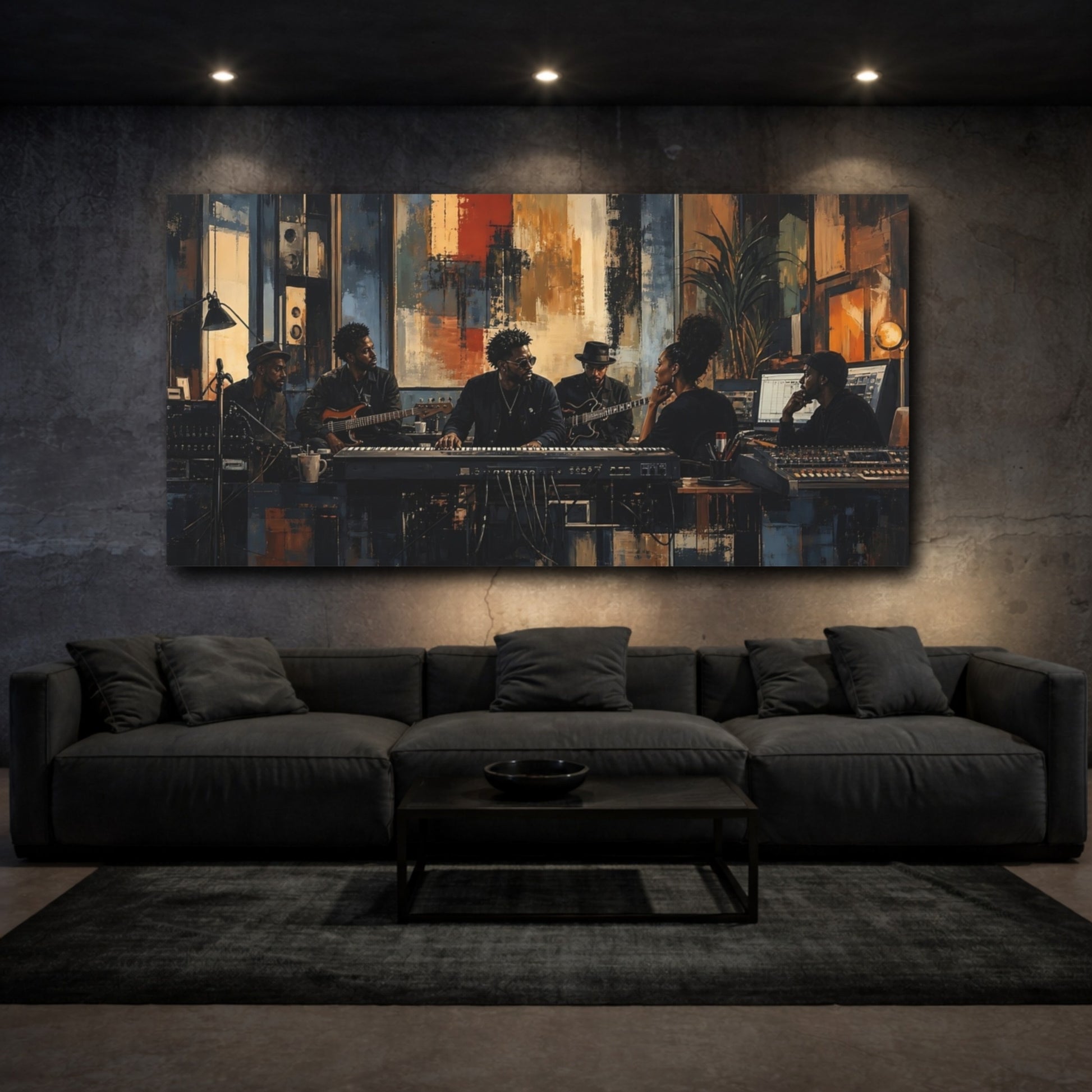 Mockup 3. Studio Jam Session shown as canvas print