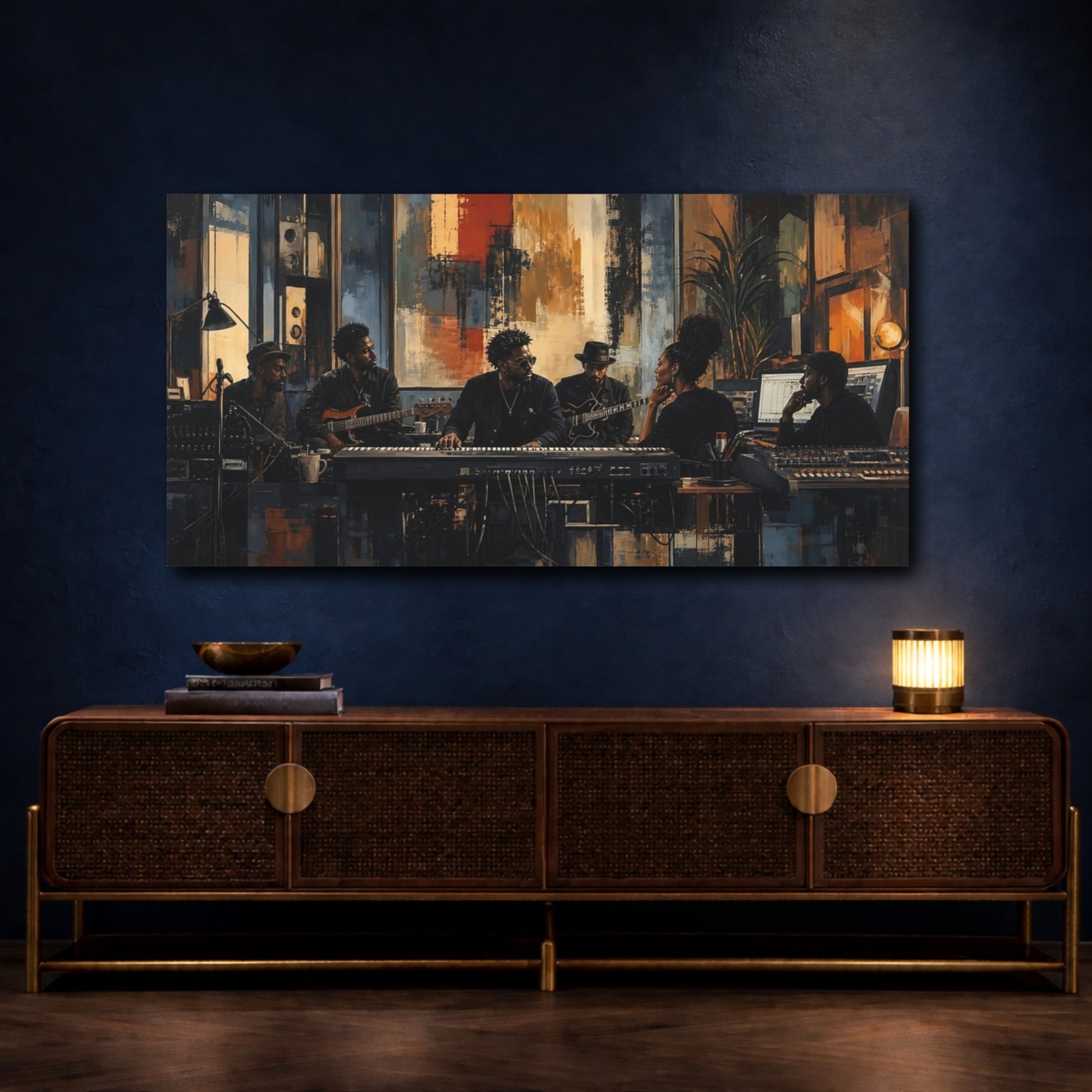 Mockup 4. Studio Jam Session shown as canvas print