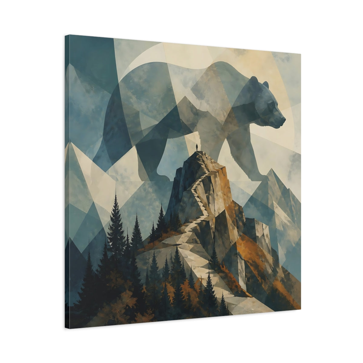 Main Mockup. Summit Bear Silhouette shown as canvas print