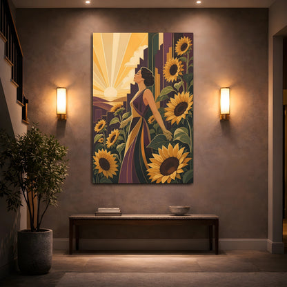 Mockup 2. Sunflower Motivation Muse shown as canvas print