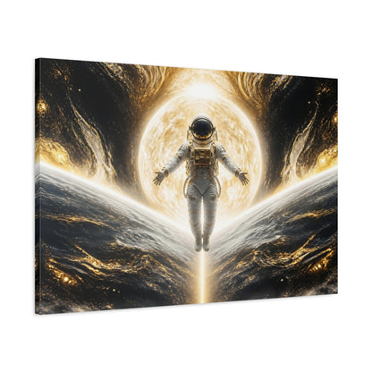 Main Mockup. Sunlit Astronaut Ascension shown as canvas print